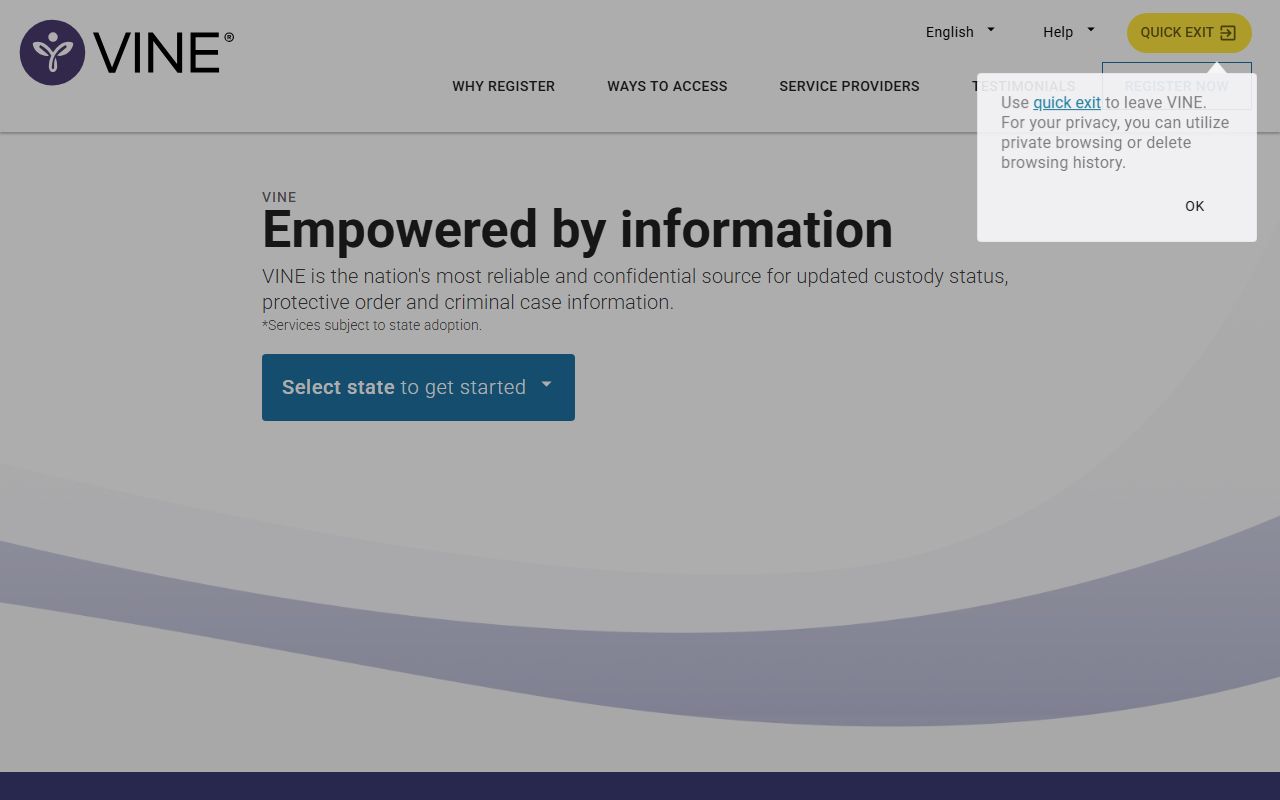 Missouri VINELink custody notification search for Madison County inmates